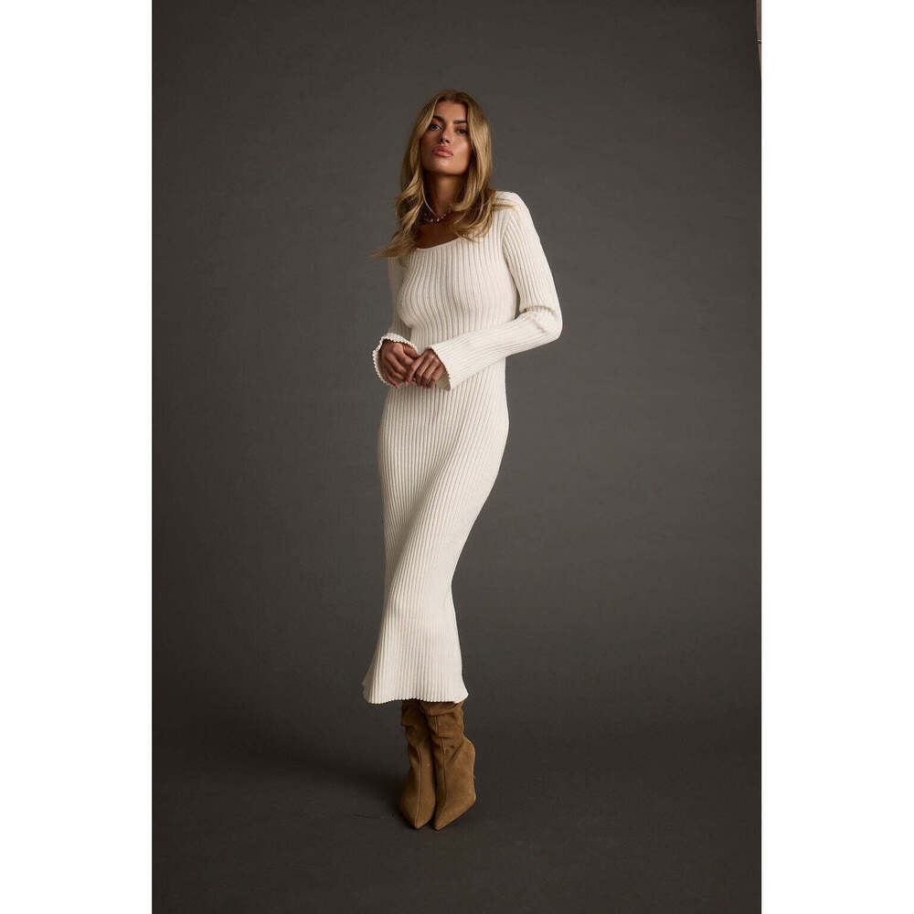 12th Tribe Gwyneth White Sweater Midi Dress Size L